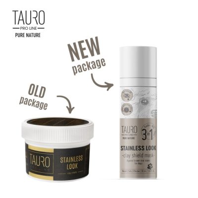 TAURO PRO LINE PURE NATURE STAINLESS LOOK 3IN1, NATURAL CLAY MASK TO PREVENT TEAR STAINS ON THE COAT FOR DOGS