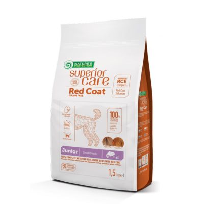 NATURE’S PROTECTION SUPERIOR CARE DRY GRAIN FREE FOOD FOR JUNIOR DOGS OF SMALL BREEDS WITH RED COAT, WITH SALMON